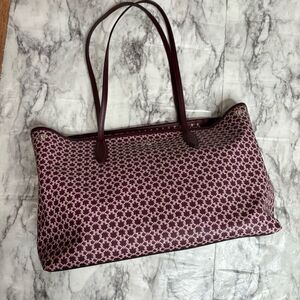 Kate Spade New York Spade Link Tote Large Bag zip pink saffiano pvc leather